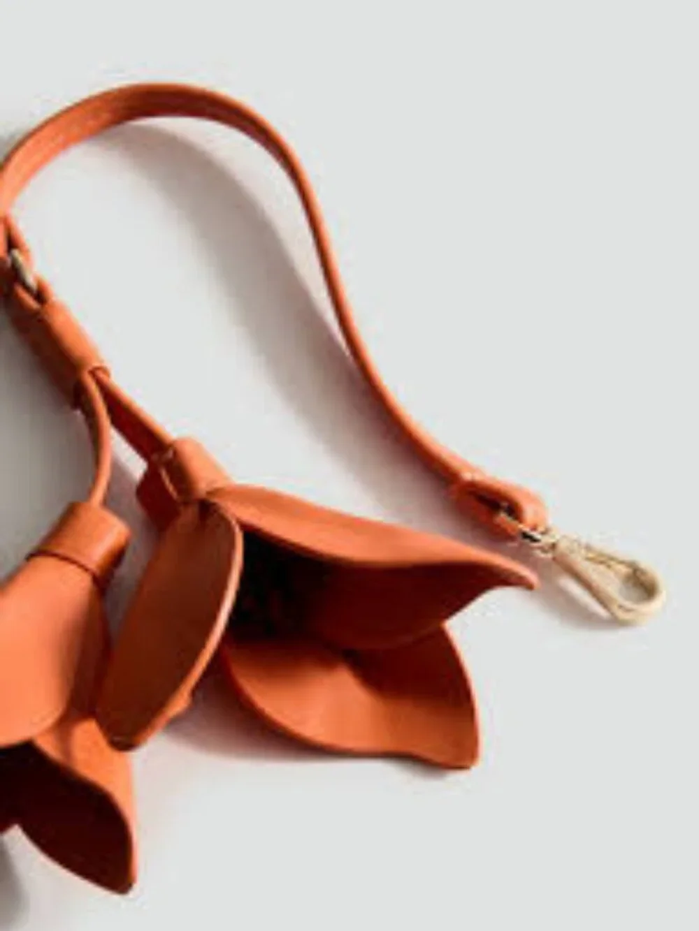 Mango Faux-leather keychain /  Bag Charm with flower